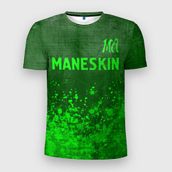 Мужская спорт-футболка Maneskin - green gradient посередине