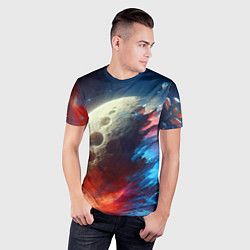 Футболка спортивная мужская Разрыв космического тела - нейроарт, цвет: 3D-принт — фото 2