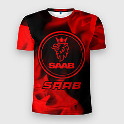 Футболка спортивная мужская Saab - red gradient, цвет: 3D-принт