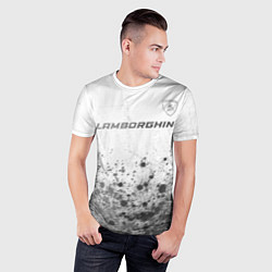 Футболка спортивная мужская Lamborghini - white gradient посередине, цвет: 3D-принт — фото 2