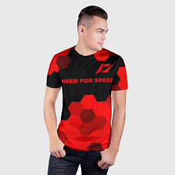 Футболка спортивная мужская Need for Speed - red gradient посередине, цвет: 3D-принт — фото 2