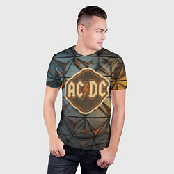 Футболка спортивная мужская ACDC винтажный логотип, цвет: 3D-принт — фото 2