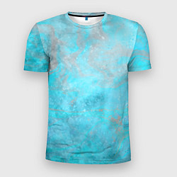 Мужская спорт-футболка Абстракция - light blue sea surface