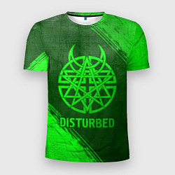 Футболка спортивная мужская Disturbed - green gradient, цвет: 3D-принт