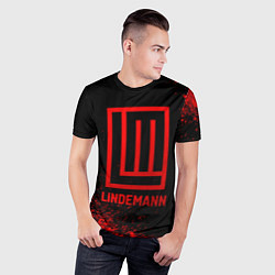 Футболка спортивная мужская Lindemann - red gradient, цвет: 3D-принт — фото 2