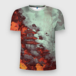 Футболка спортивная мужская Башня в облаках, цвет: 3D-принт