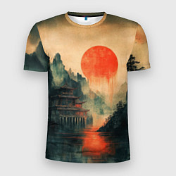 Футболка спортивная мужская Старый Японский монастырь, цвет: 3D-принт
