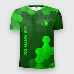 Футболка спортивная мужская No Mans Sky - green gradient вертикально, цвет: 3D-принт