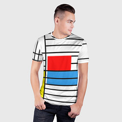 Футболка спортивная мужская В стиле мондриана, цвет: 3D-принт — фото 2