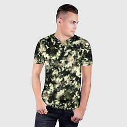 Футболка спортивная мужская Пятнистый чёрно-бежевый, цвет: 3D-принт — фото 2