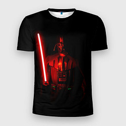 Футболка спортивная мужская Вейдер в темноте с мечом, цвет: 3D-принт