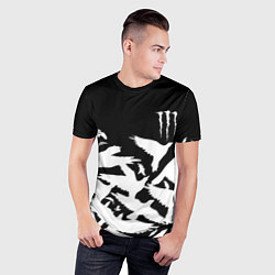 Футболка спортивная мужская Monster energy crow, цвет: 3D-принт — фото 2
