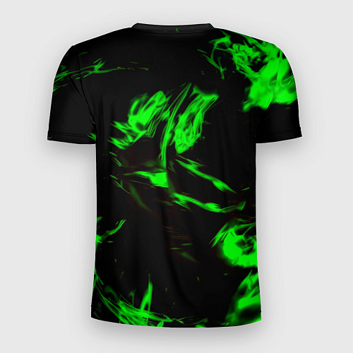 Мужская спорт-футболка Monster energy кислотное лого огонь / 3D-принт – фото 2