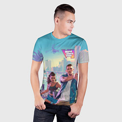 Футболка спортивная мужская Лусия Каминос и Джейсон Дюваль из Gta 6, цвет: 3D-принт — фото 2