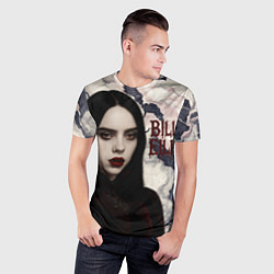Футболка спортивная мужская Билли Айлиш в стиле готики, цвет: 3D-принт — фото 2