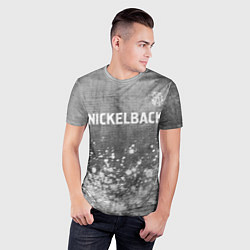Футболка спортивная мужская Nickelback - grey gradient посередине, цвет: 3D-принт — фото 2