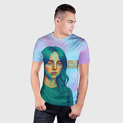 Футболка спортивная мужская Билли Айлиш из мозаики, цвет: 3D-принт — фото 2