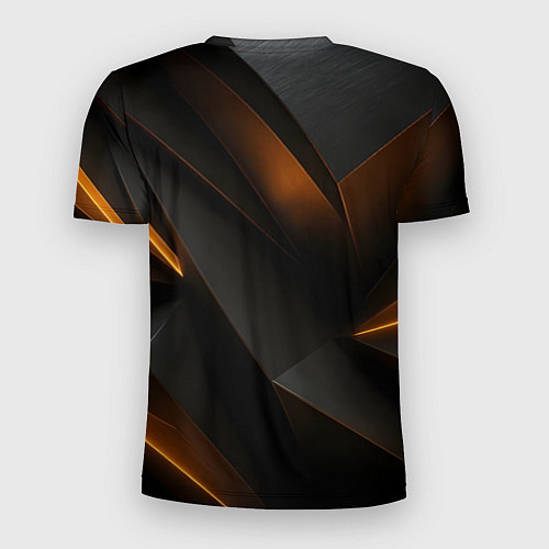 Мужская спорт-футболка Черная текстура с углами / 3D-принт – фото 2