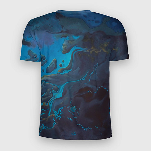 Мужская спорт-футболка Осенний лист с каплями акварельный - крупный арт / 3D-принт – фото 2