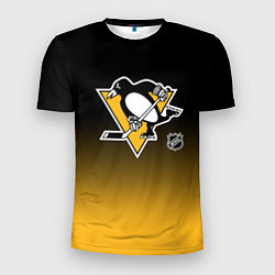 Мужская спорт-футболка Питтсбург Пингвинз - градиент