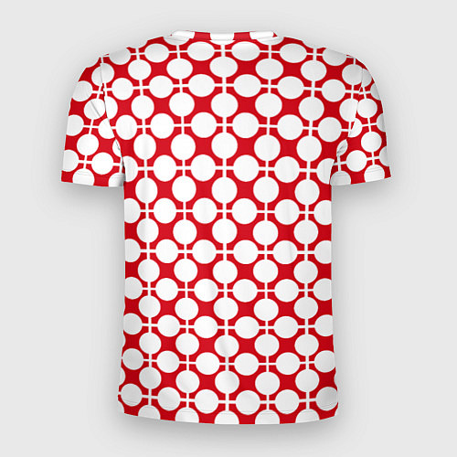 Мужская спорт-футболка Красно белый узор в клетку и горох / 3D-принт – фото 2