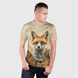 Футболка спортивная мужская Удивительный рыжий лисёнок, цвет: 3D-принт — фото 2