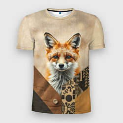 Мужская спорт-футболка Удивительный рыжий лисёнок