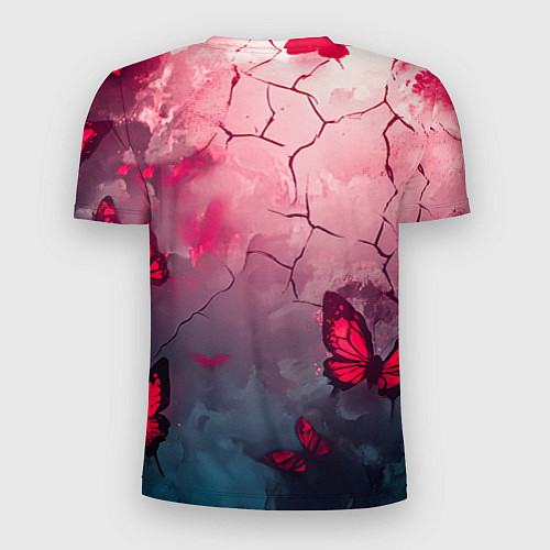 Мужская спорт-футболка Одинокий самурай среди бабочек / 3D-принт – фото 2