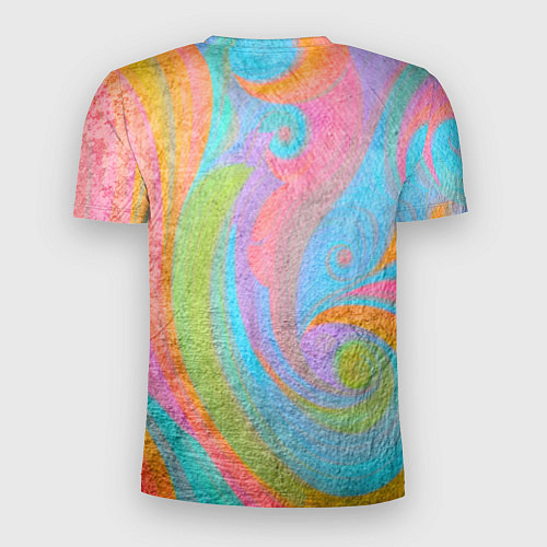 Мужская спорт-футболка Абстракция - multicolored curves / 3D-принт – фото 2