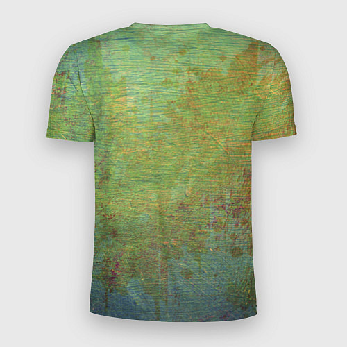 Мужская спорт-футболка Абстракция - green oil stain / 3D-принт – фото 2
