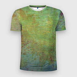 Мужская спорт-футболка Абстракция - green oil stain
