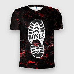 Футболка спортивная мужская Bones лого в стиле следа ботинка, цвет: 3D-принт