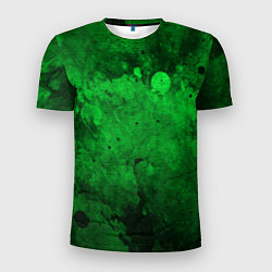 Мужская спорт-футболка Абстракция - green acid stains