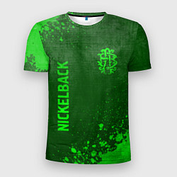 Мужская спорт-футболка Nickelback - green gradient вертикально