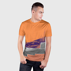 Футболка спортивная мужская Элитное авто в пустыни, цвет: 3D-принт — фото 2