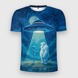Футболка спортивная мужская Пришелец и снежный человек, цвет: 3D-принт