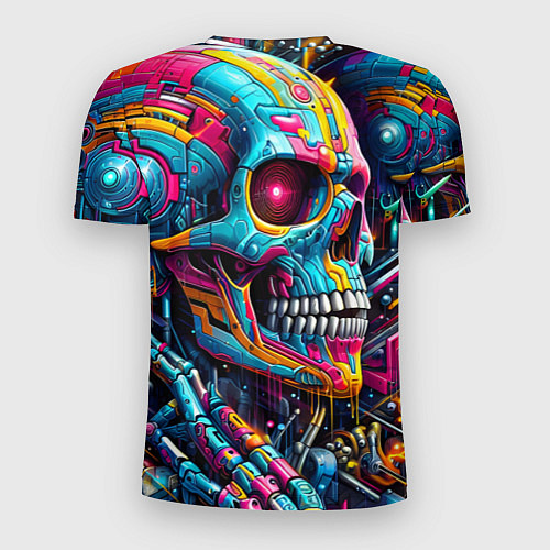Мужская спорт-футболка Cyber skull - pattern / 3D-принт – фото 2