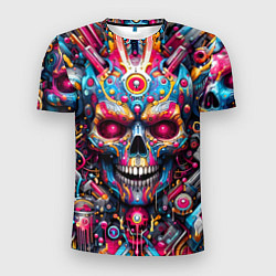 Футболка спортивная мужская Art cyber skull - ai art fantasy, цвет: 3D-принт