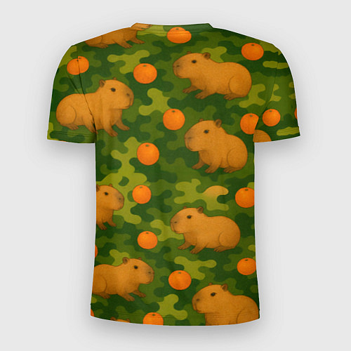 Мужская спорт-футболка Камуфляж с капибарами / 3D-принт – фото 2