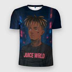 Мужская спорт-футболка Juice WRLD - Неоновый аниме арт