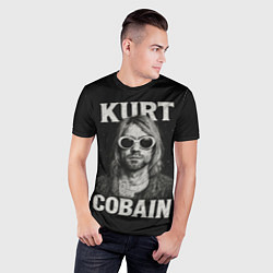 Футболка спортивная мужская Курт Кобейн - гранж-арт, цвет: 3D-принт — фото 2