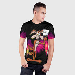 Футболка спортивная мужская Кайот в лесу, цвет: 3D-принт — фото 2