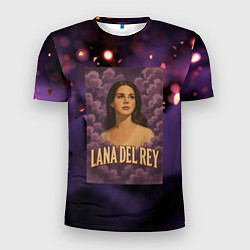 Мужская спорт-футболка Lana Del Rey в фиолетовых облаках
