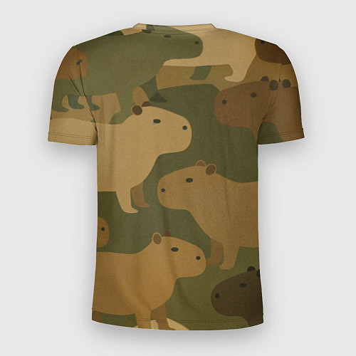Мужская спорт-футболка Капибара - камуфляж / 3D-принт – фото 2