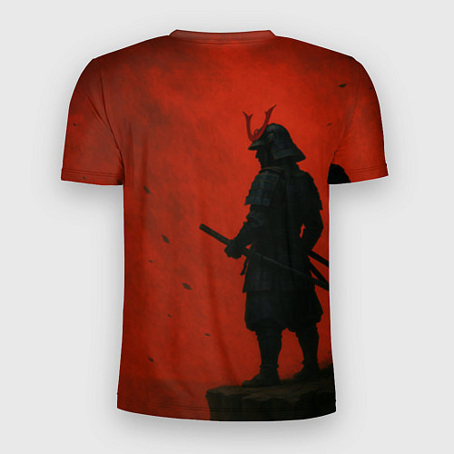 Мужская спорт-футболка Ghost of Tsushima - алый / 3D-принт – фото 2