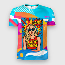 Мужская спорт-футболка Леди Гага в стиле комиксов