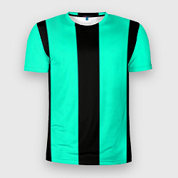 Мужская спорт-футболка Color light blue white line
