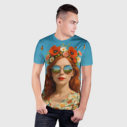 Футболка спортивная мужская Девушка в очках, цвет: 3D-принт — фото 2