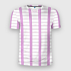 Мужская спорт-футболка Color white cage pink line