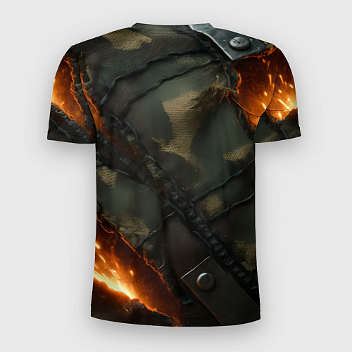 Мужская спорт-футболка Корабль ВМФ на фоне камуфляжа / 3D-принт – фото 2